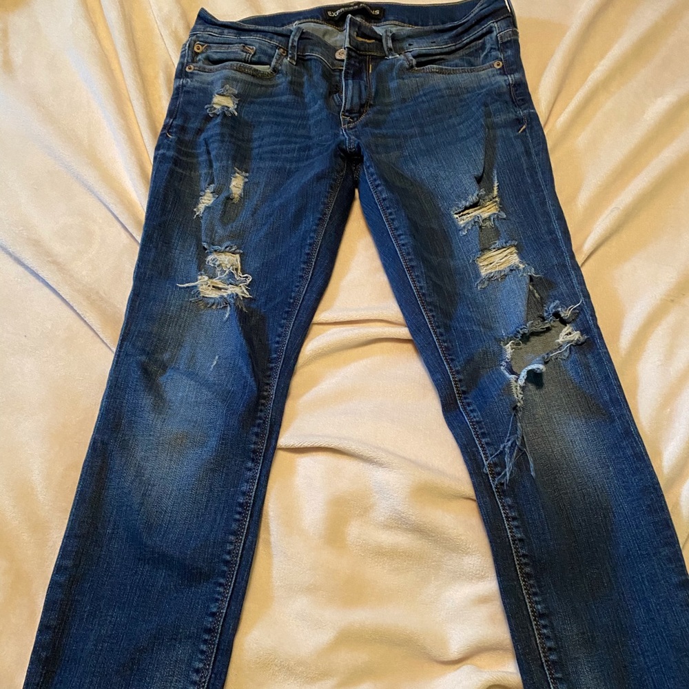 Distressed jeans